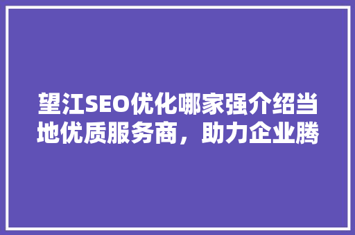 望江SEO优化哪家强介绍当地优质服务商，助力企业腾飞