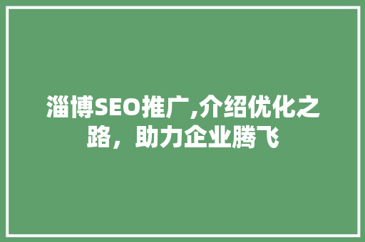 淄博SEO推广,介绍优化之路，助力企业腾飞