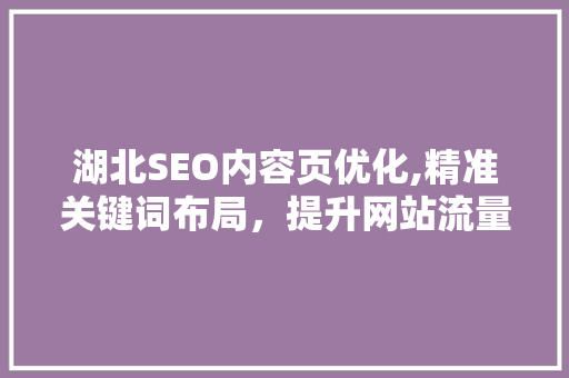湖北SEO内容页优化,精准关键词布局，提升网站流量与转化率