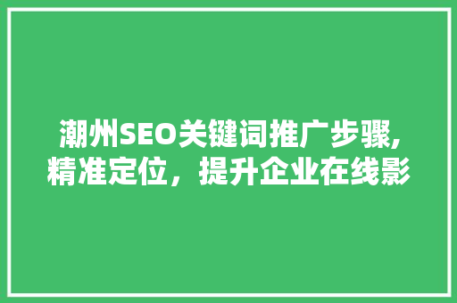 潮州SEO关键词推广步骤,精准定位，提升企业在线影响力