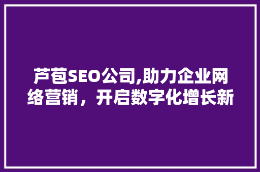 芦苞SEO公司,助力企业网络营销，开启数字化增长新篇章