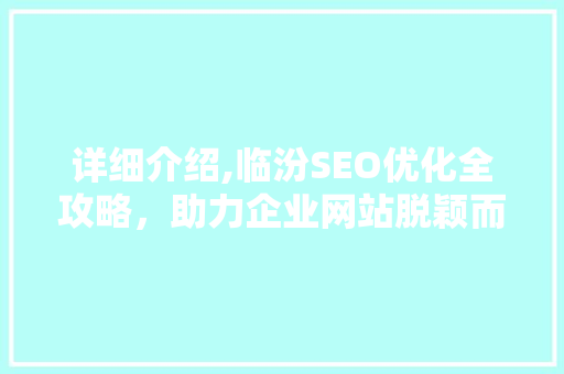 详细介绍,临汾SEO优化全攻略，助力企业网站脱颖而出
