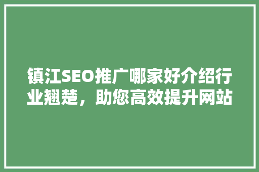 镇江SEO推广哪家好介绍行业翘楚，助您高效提升网站排名！