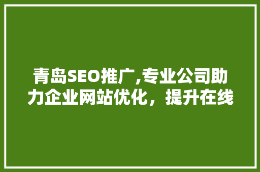 青岛SEO推广,专业公司助力企业网站优化，提升在线竞争力