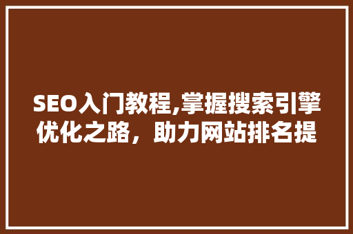 SEO入门教程,掌握搜索引擎优化之路，助力网站排名提升