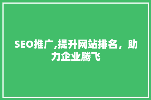 SEO推广,提升网站排名，助力企业腾飞