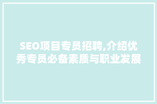 SEO项目专员招聘,介绍优秀专员必备素质与职业发展路径  第1张