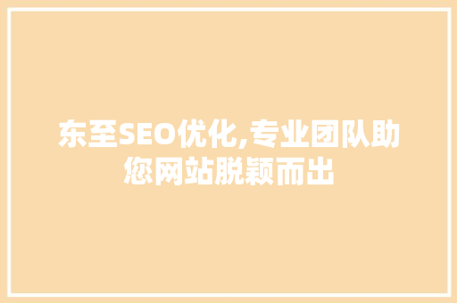东至SEO优化,专业团队助您网站脱颖而出