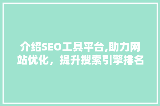 介绍SEO工具平台,助力网站优化，提升搜索引擎排名的得力助手