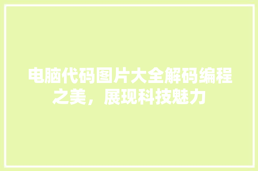 电脑代码图片大全解码编程之美，展现科技魅力