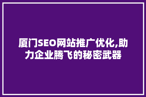 厦门SEO网站推广优化,助力企业腾飞的秘密武器