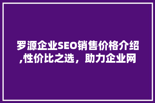 罗源企业SEO销售价格介绍,性价比之选，助力企业网络营销腾飞