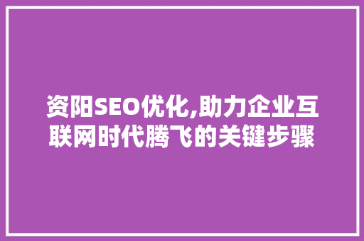 资阳SEO优化,助力企业互联网时代腾飞的关键步骤