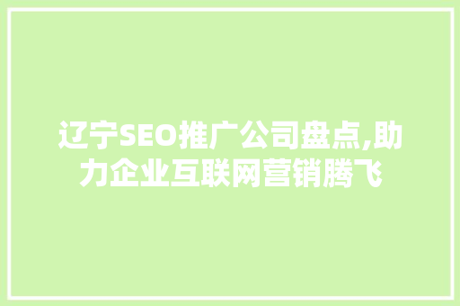 辽宁SEO推广公司盘点,助力企业互联网营销腾飞