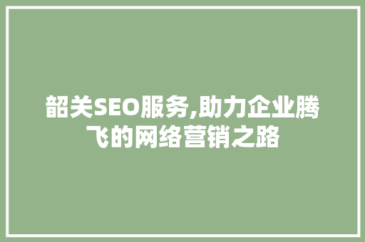 韶关SEO服务,助力企业腾飞的网络营销之路