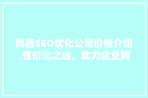 鸡西SEO优化公司价格介绍,性价比之选，助力企业网络营销