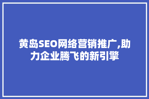 黄岛SEO网络营销推广,助力企业腾飞的新引擎