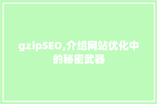 gzipSEO,介绍网站优化中的秘密武器
