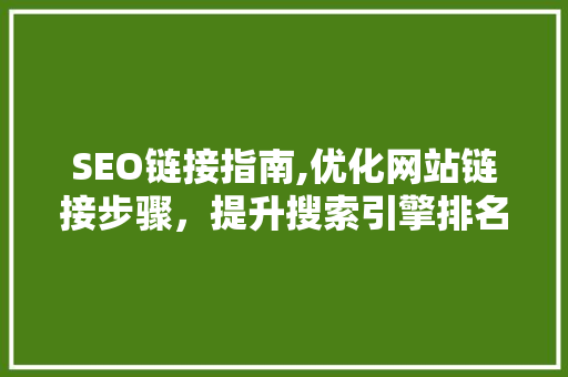 SEO链接指南,优化网站链接步骤，提升搜索引擎排名