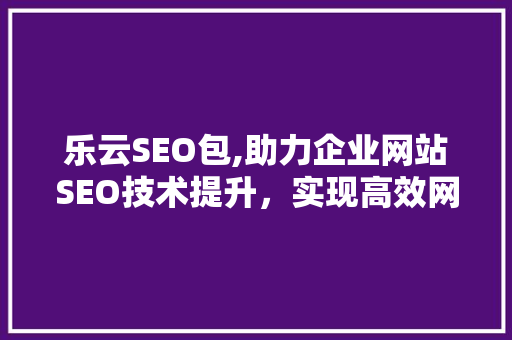 乐云SEO包,助力企业网站SEO技术提升，实现高效网络营销