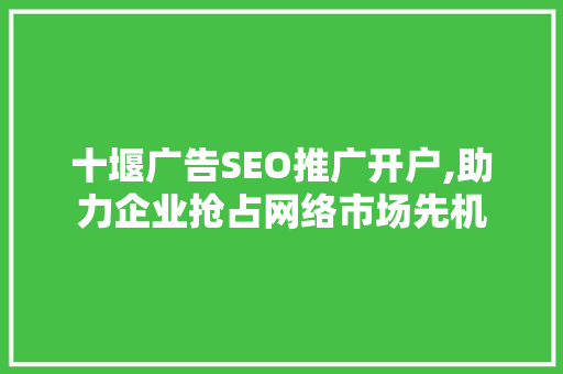 十堰广告SEO推广开户,助力企业抢占网络市场先机