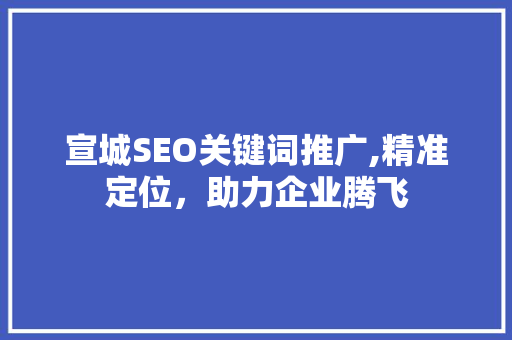 宣城SEO关键词推广,精准定位，助力企业腾飞