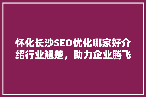 怀化长沙SEO优化哪家好介绍行业翘楚，助力企业腾飞