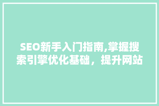SEO新手入门指南,掌握搜索引擎优化基础，提升网站排名