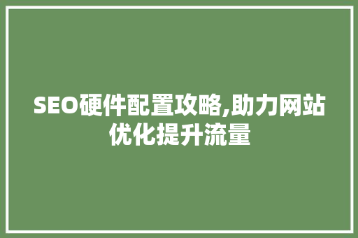 SEO硬件配置攻略,助力网站优化提升流量