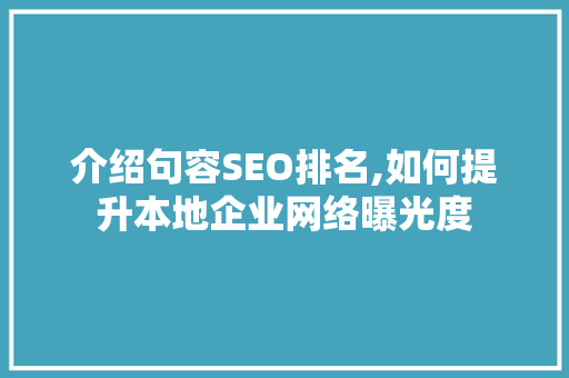 介绍句容SEO排名,如何提升本地企业网络曝光度