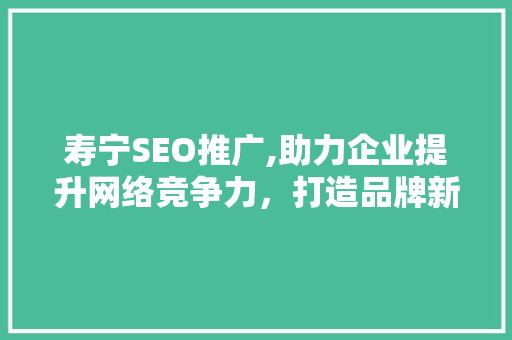 寿宁SEO推广,助力企业提升网络竞争力，打造品牌新高度