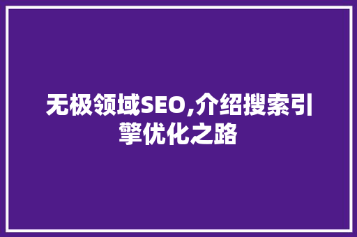 无极领域SEO,介绍搜索引擎优化之路