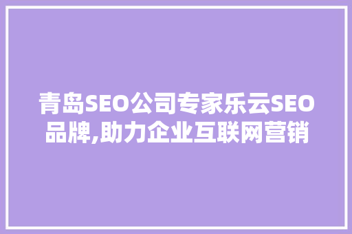 青岛SEO公司专家乐云SEO品牌,助力企业互联网营销新篇章