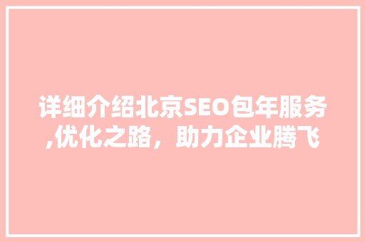 详细介绍北京SEO包年服务,优化之路，助力企业腾飞