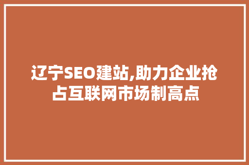 辽宁SEO建站,助力企业抢占互联网市场制高点