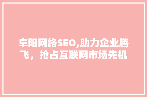 阜阳网络SEO,助力企业腾飞，抢占互联网市场先机