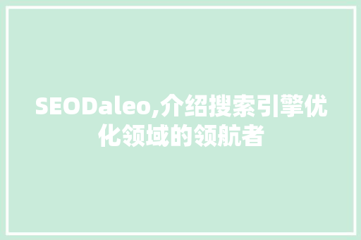 SEODaleo,介绍搜索引擎优化领域的领航者  第1张