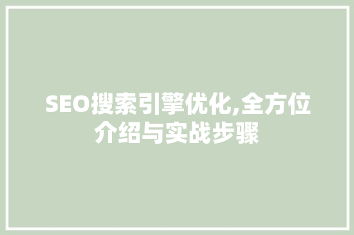 SEO搜索引擎优化,全方位介绍与实战步骤