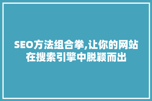 SEO方法组合拳,让你的网站在搜索引擎中脱颖而出