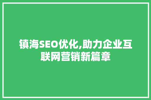 镇海SEO优化,助力企业互联网营销新篇章