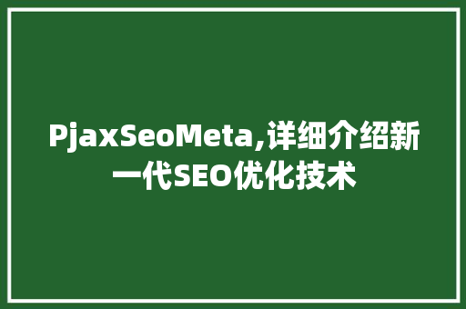 PjaxSeoMeta,详细介绍新一代SEO优化技术
