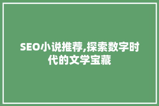 SEO小说推荐,探索数字时代的文学宝藏