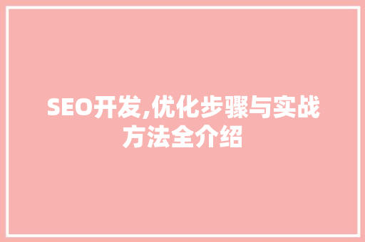 SEO开发,优化步骤与实战方法全介绍