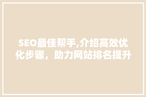 SEO最佳帮手,介绍高效优化步骤，助力网站排名提升