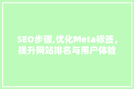 SEO步骤,优化Meta标签，提升网站排名与用户体验