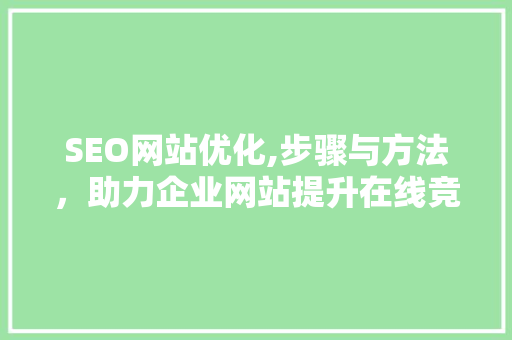 SEO网站优化,步骤与方法，助力企业网站提升在线竞争力