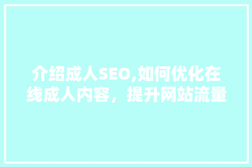 介绍成人SEO,如何优化在线成人内容，提升网站流量与用户体验