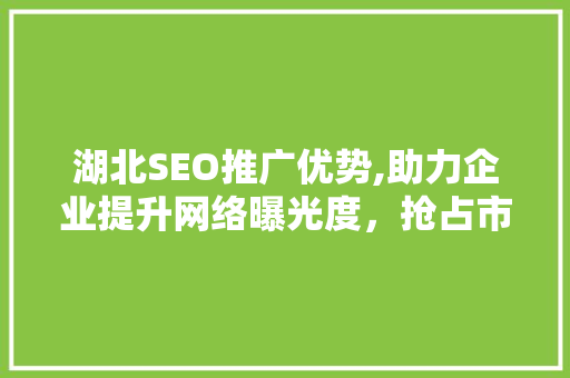 湖北SEO推广优势,助力企业提升网络曝光度，抢占市场先机