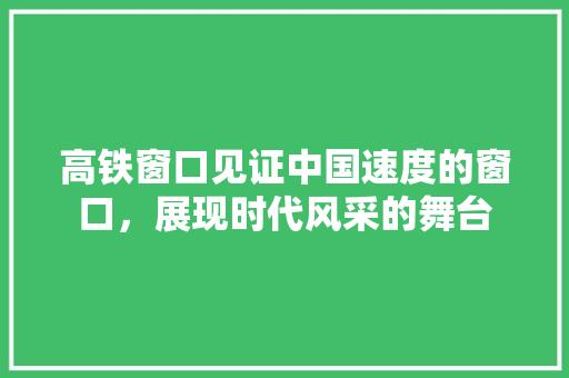高铁窗口见证中国速度的窗口，展现时代风采的舞台