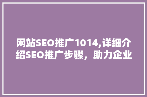 网站SEO推广1014,详细介绍SEO推广步骤，助力企业提升网络竞争力